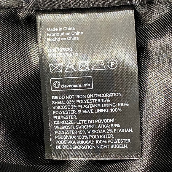 H&M Black Blazer Women's Size 4 Rhinestone Embellished‎ Lapel and Sleeves Party - Picture 7 of 14